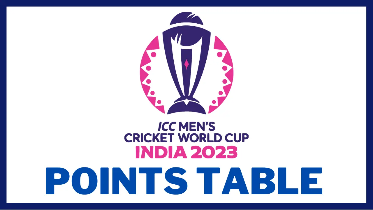 Cricket World Cup Points Table 2023 CWC 2023 Points Table