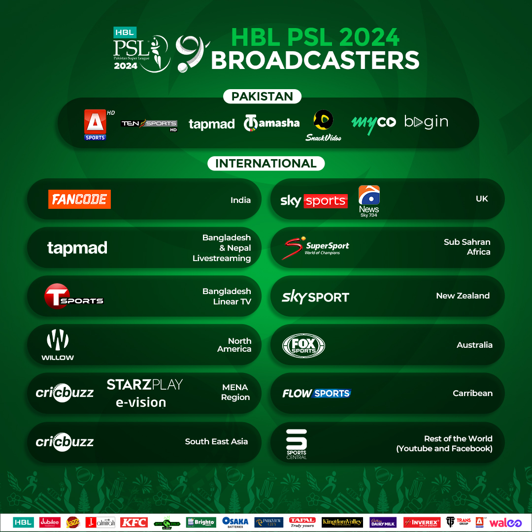 psl 2024 live streaming broadcasters